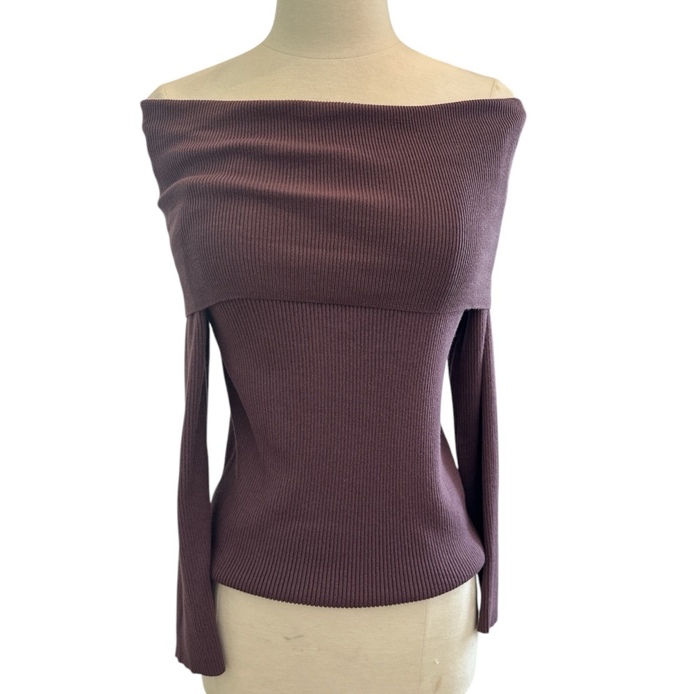 RSQ Purple Off-the-Shoulder Sweater
